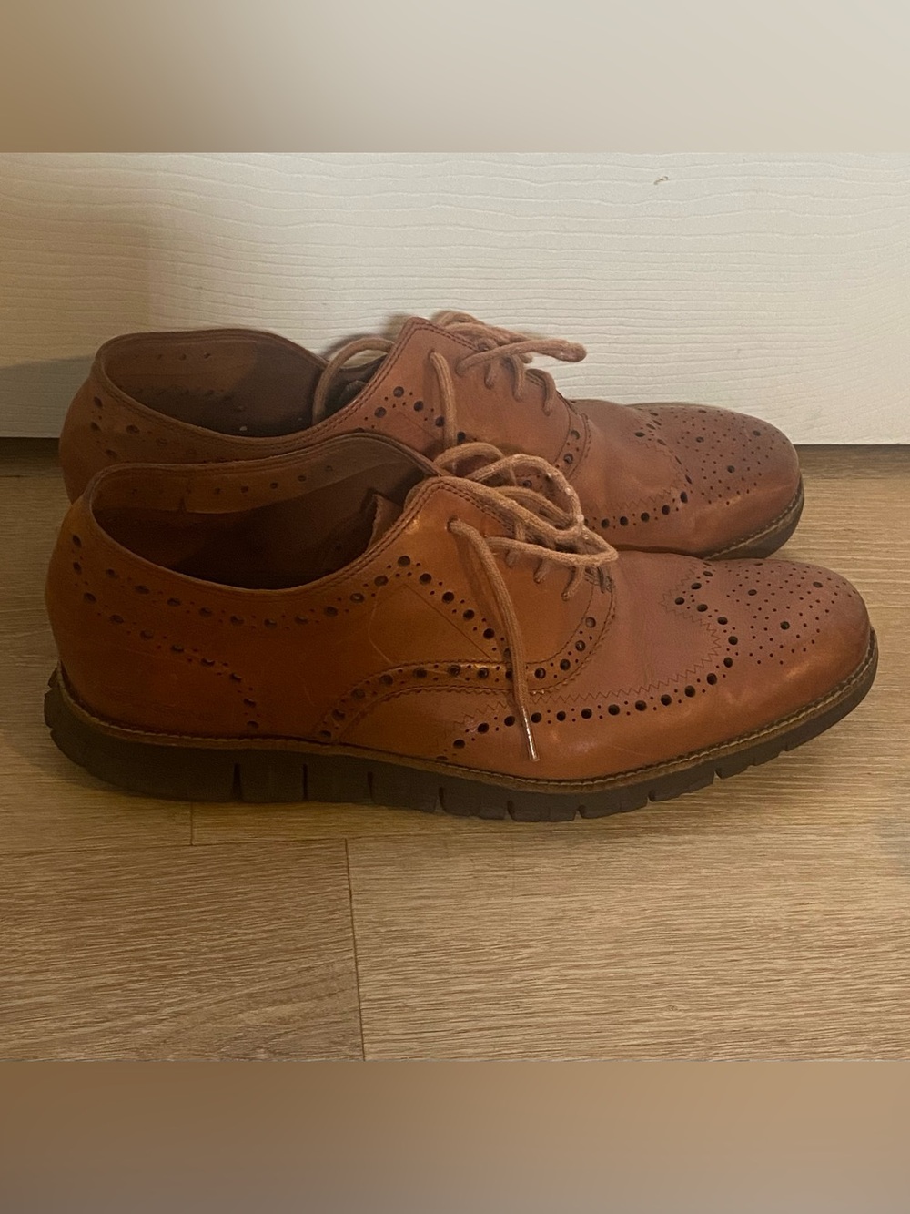 Cole Haan Tan Leather Wingtip Oxfords